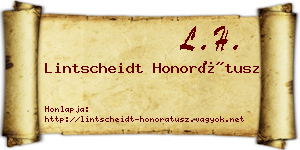 Lintscheidt Honorátusz névjegykártya